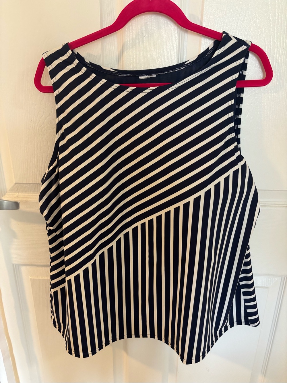 Lands' End Navy and White Tankini Top.  Size 3x Long.